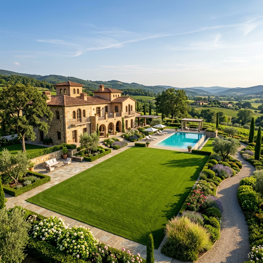 Posa prato villa di lusso